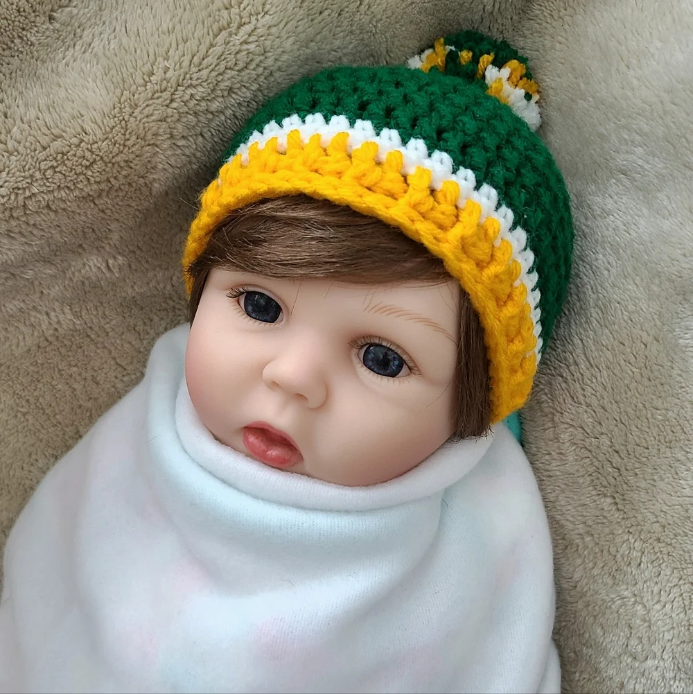 Crochet Packers Inspired Beanie, Green Bay Packers Baby Beanie, Football Hat
